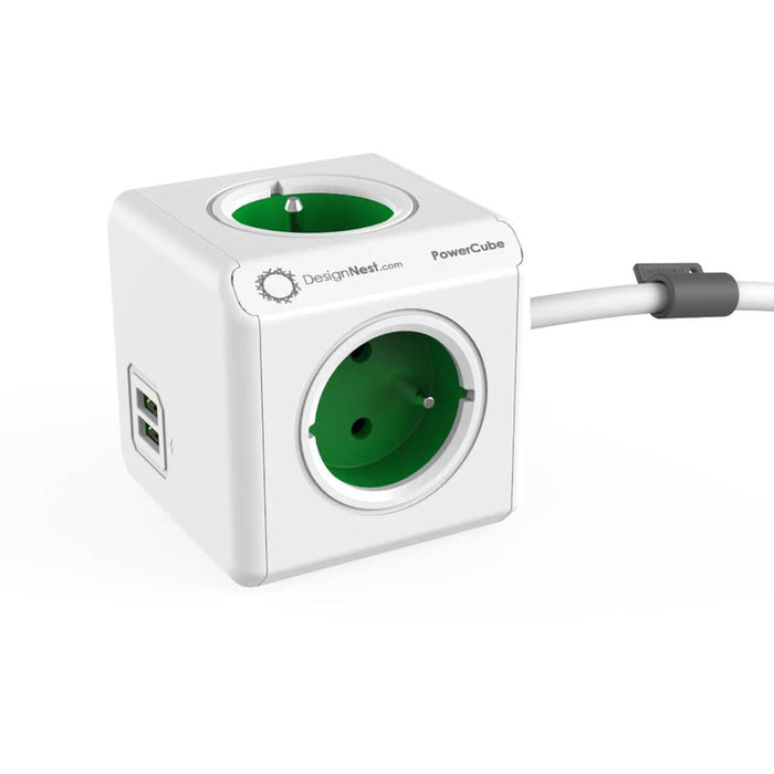 POWERCUBE PC 1402GN 4 GN power strip. 2XUSB