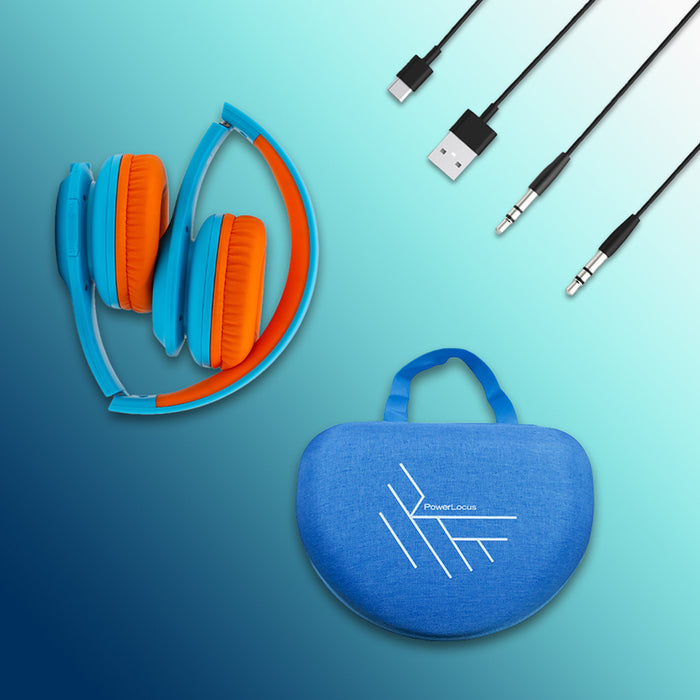 POWERLOCUS PLED BLUE/ORANGE stereo headphones