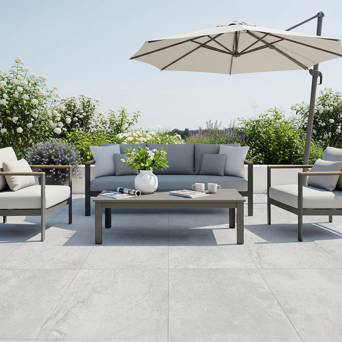 PORCELAIN TILES PRACTIKA & COMFORT CEMENTO LIGHT GREY 60.6X60.6