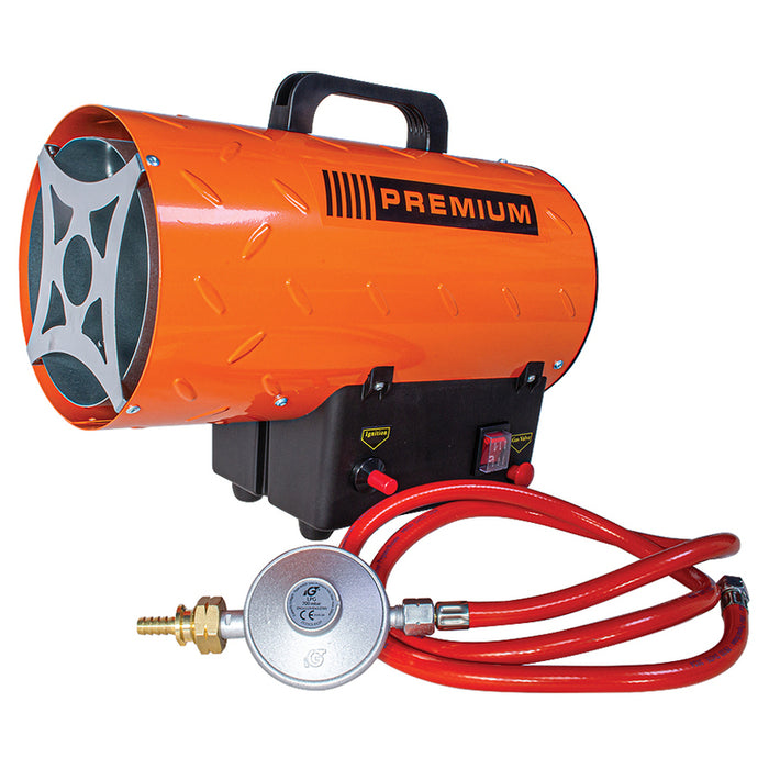 GAS HEATER WITH REGULATOR AND HOSE 15KW PREMIUM 48208