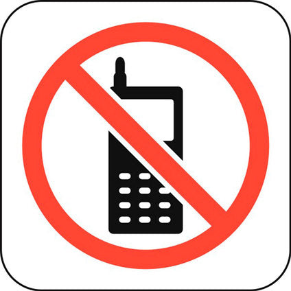 STICKER 12 X 12 CM PREVENTA "FORBIDDEN MOBILE DEVICE"