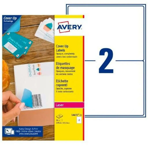 Printer Labels Avery L4611 White 25 Sheets 199,6 x 143,5 mm (5 Units) - Електроника Периферни и резервни