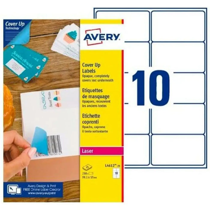 Printer Labels Avery L4612 White 25 Sheets 99,1 x 57 mm (5 Units) - Електроника Периферни и резервни части<<<Компютри|
