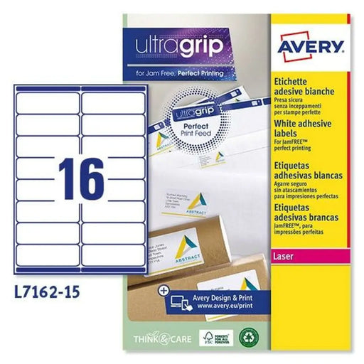 Printer Labels Avery L7162 White 15 Sheets 99,1 x 33,9 mm (5 Units) - Електроника Периферни и резервни