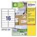 Printer Labels Avery LR7162 White 100 Sheets 99,1 x 33,9 mm (5 Units) - Електроника Периферни и резервни
