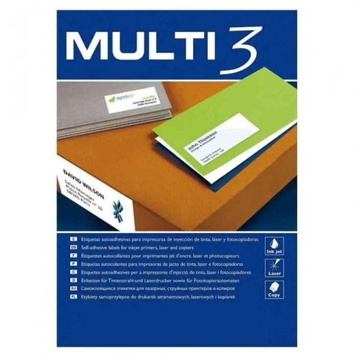 Printer Labels MULTI 3 White Rounded 100 Sheets 63,5 x 46,6 mm - Електроника Периферни и резервни части<<<Компютри|