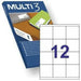Printer Labels MULTI 3 White Upright 100 Sheets 70 x 67,7 mm - Електроника Периферни и резервни части<<<Компютри|