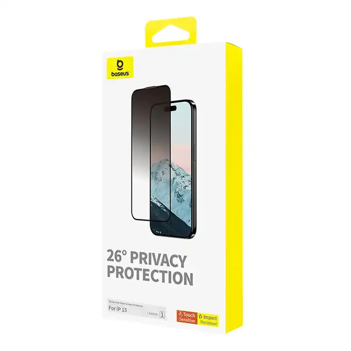 Privacy Protection Tempered Glass Baseus Diamond iPhone 15 - For smartphones<<<Tempered glass and screen