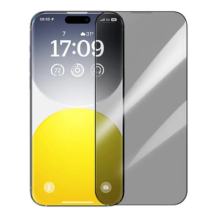 Privacy Protection Tempered Glass Baseus Sapphire iPhone 15 Pro - For smartphones<<<Tempered glass and screen
