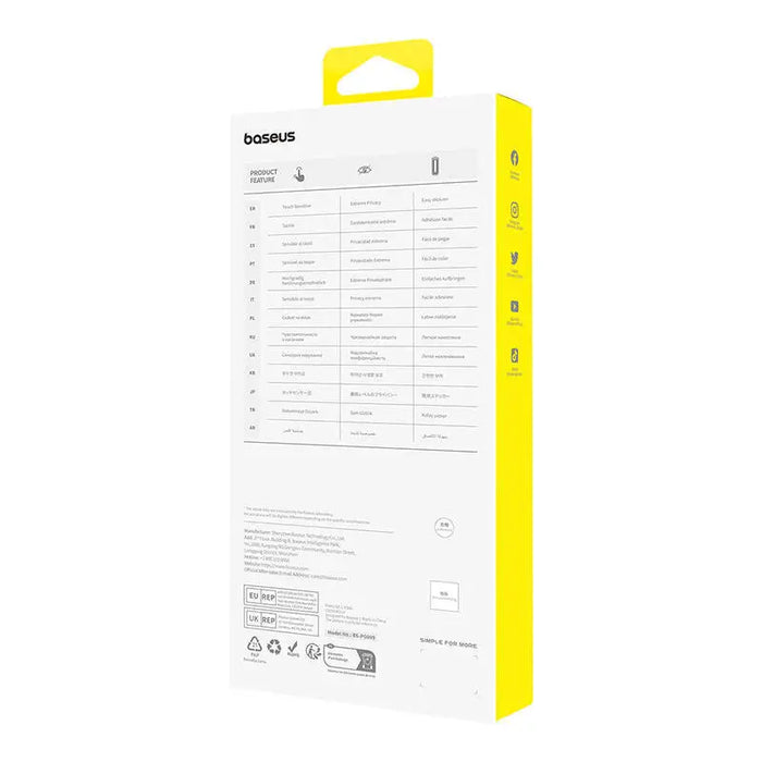 Privacy Protection Tempered Glass Baseus Sapphire iPhone 15 Pro - For smartphones<<<Tempered glass and screen