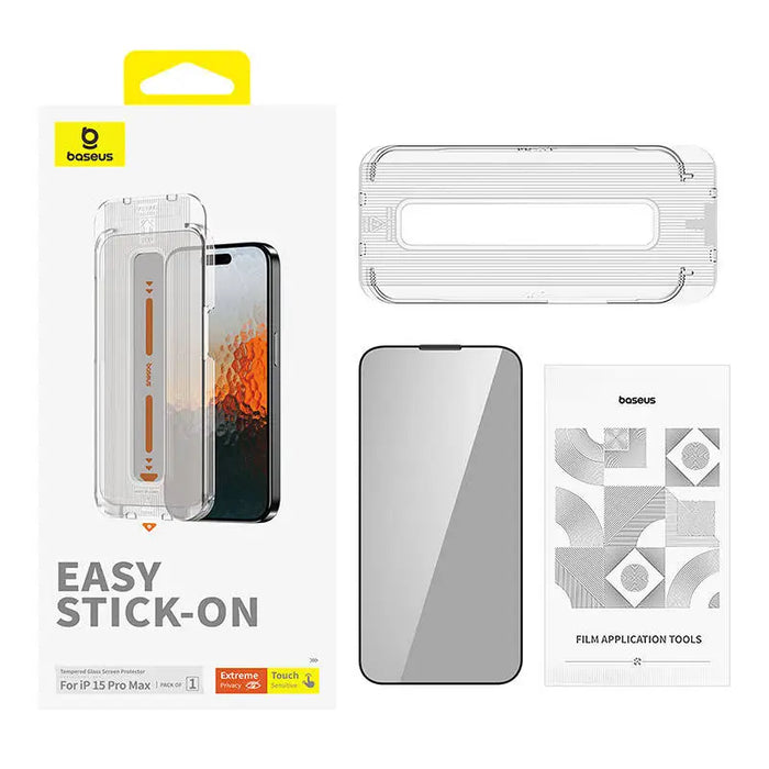 Privacy Protection Tempered Glass Baseus Sapphire iPhone 15 ProMax - For smartphones<<<Tempered glass and screen