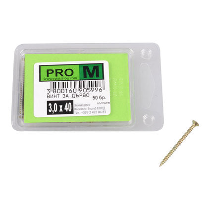 SCREW FOR WOOD 3X40 MM PRO M 50 PCS