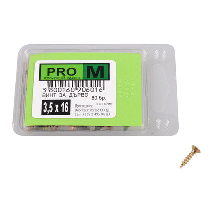 SCREW FOR WOOD 3.5X16 MM PRO M 80 PCS