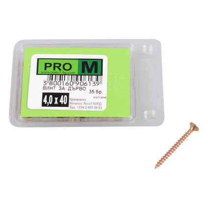 SCREW FOR WOOD 4X40 MM PRO M 35 PCS