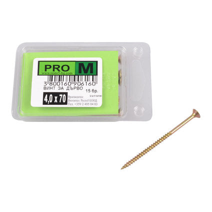 SCREW FOR WOOD 4X70 MM PRO M 15 PCS