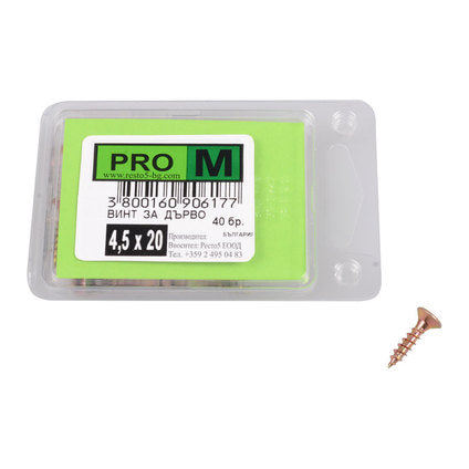 SCREW FOR WOOD 4.5X20 MM PRO M 40 PCS