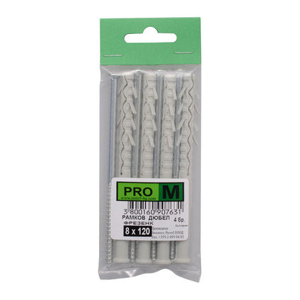FRAME DOWEL WITH SCREW F8X120MM 4 PCS PRO M