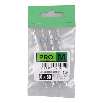 SEGMENT ANCHOR F6X80MM 4 PIECES PRO M