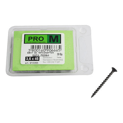 SCREW LARGE THREAD FOR PLASTERBOARD 3.5X45 MM PRO M 30 PCS