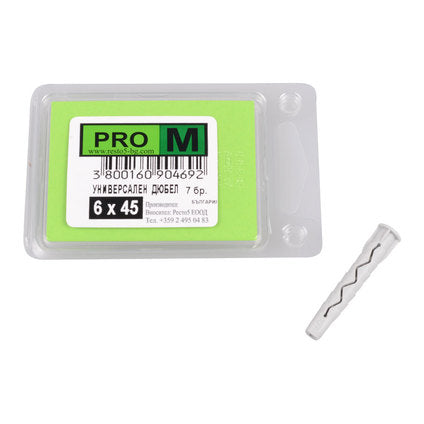UNIVERSAL DOWEL Ф6X45MM 7 PIECES PRO M