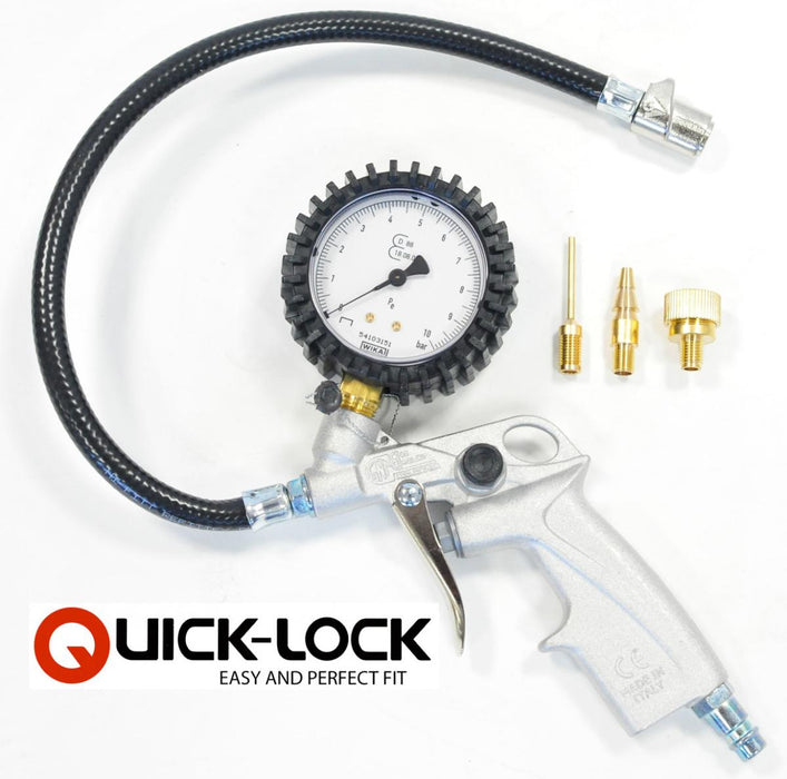 TIRE GUN WITH PRESSURE GAUGE 10 BAR
