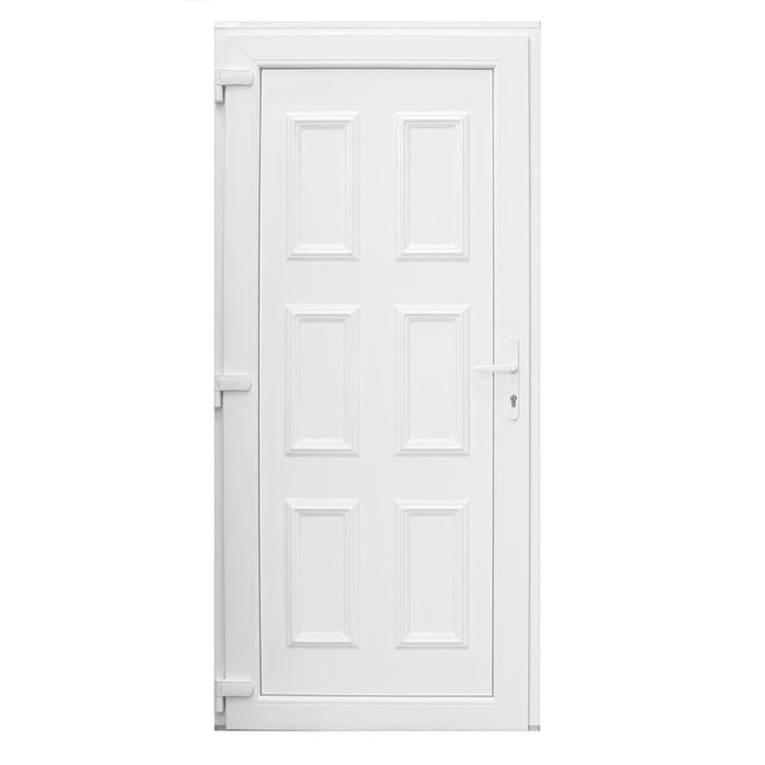 ENTRANCE DOOR PVC WITH DECORATIVE PANEL PROFILINK WHITE 90X200 CM LEFT