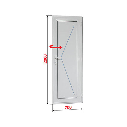 ALUMINUM BATHROOM DOOR WITH PROFILINK THERMAL PANEL 70X200 CM. RIGHT