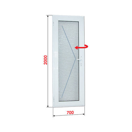 ALUMINUM BATHROOM DOOR WITH MATTED GLASS PROFILINK 70X200 CM. LEFT