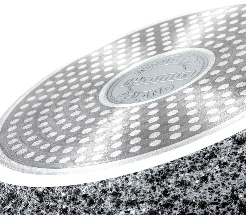 PROMIS Set of pots GRANITE, saucepan 16 cm, pots 20,24,28 brown handles