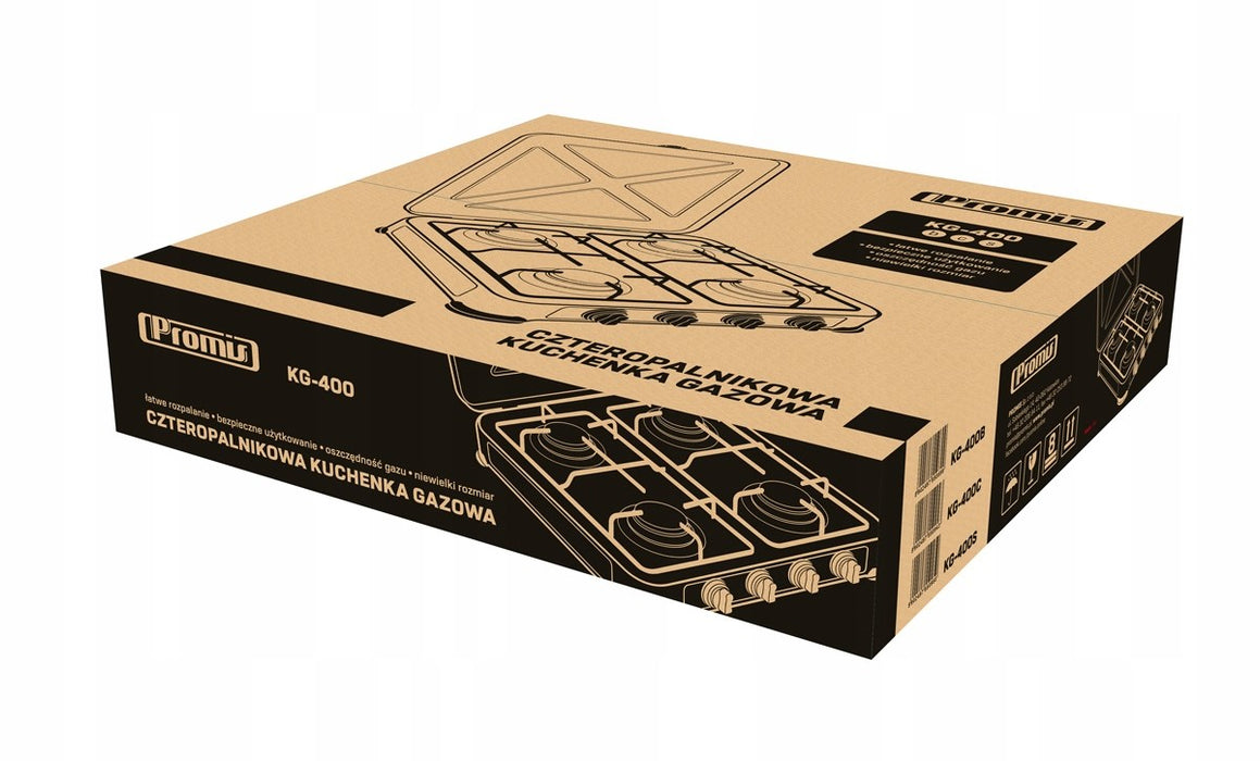 Promis KG400C hob Black,White Countertop Gas 4 zone(s)