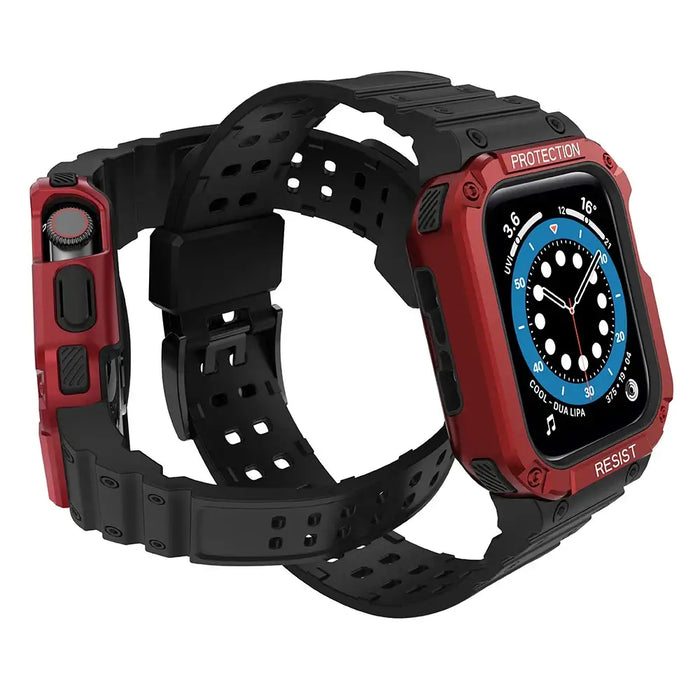 Protect Strap Band for Apple Watch 38/40/41mm Armored Case Strap - Black Red - Smartwatch straps and cases<<<HurtelXML