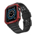 Protect Strap Band for Apple Watch 42/44/45mm Armored Case Strap - Black Red - Smartwatch straps and cases<<<HurtelXML