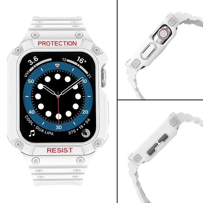 Protect Strap Band for Apple Watch 42/44/45mm Armored Case Strap - White - Smartwatch straps and cases<<<HurtelXML