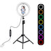 Puluz 1.1m tripod with RGBW LED lighting 26cm vlog / stream / smartphone PKT3044 - Ring lights<<<Photo studio<<<Photo