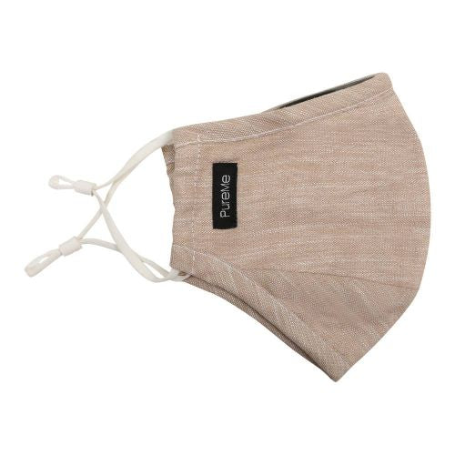 PureMe Reusable / Adjustable Mask Linen 2 pcs N95 filters inside the package Beige