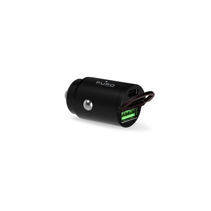 Puro Mini 30W Power Delivery USB-C USB-A Car Charger - Black