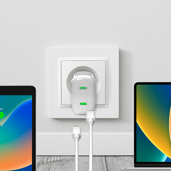 Puro MiniPro 35W GaN 2xUSB-C Wall Charger - White