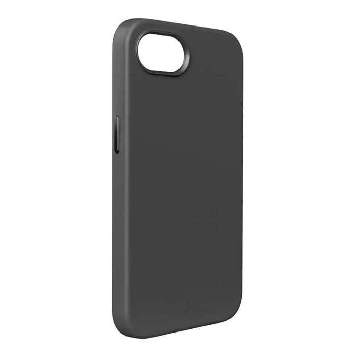 Puro Liquid Silicon Cover ’ICON MAG PRO’ with Magsafe metal buttons and camera ring for iPhone 16E black - Cell phone