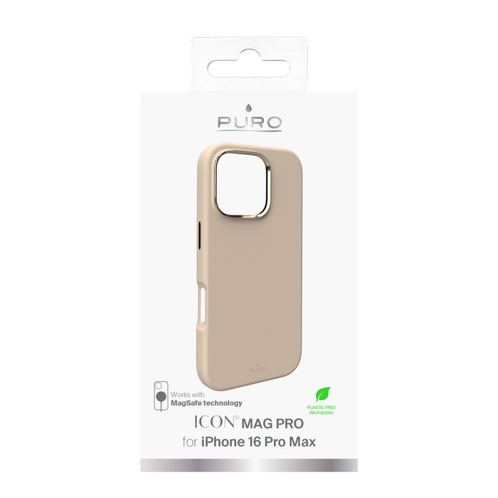 Puro Icon Mag Pro MagSafe Silicone Case for iPhone 16 Pro Max - Beige