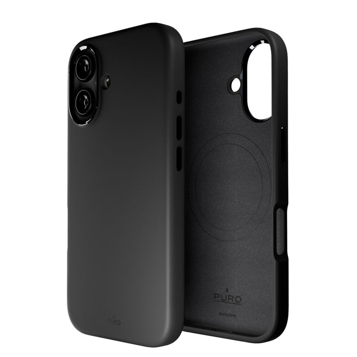 Puro Icon Mag Pro MagSafe Silicone Case for iPhone 16 - Black