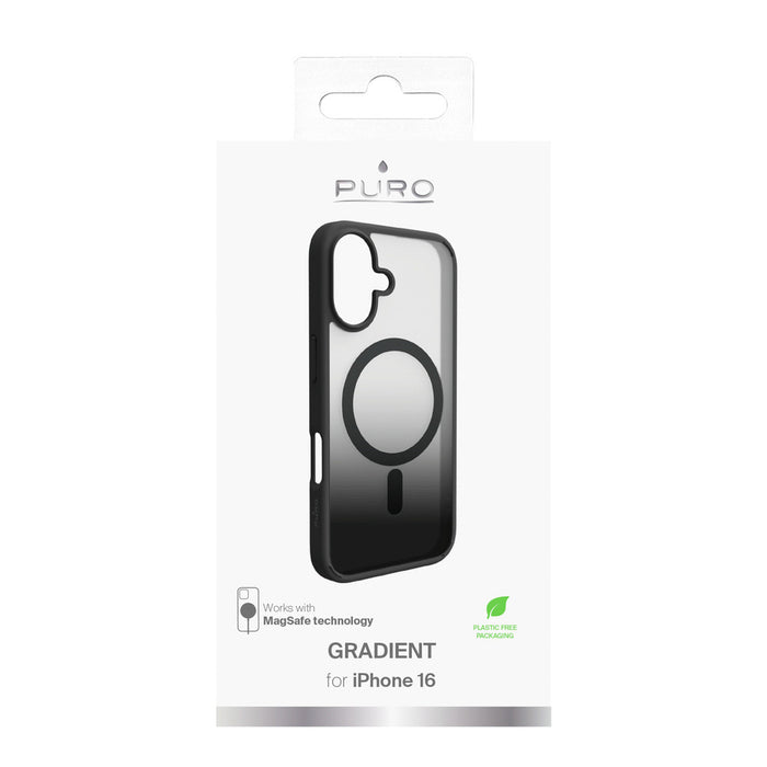 Puro Gradient MagSafe Silicone Case for iPhone 16 - Black
