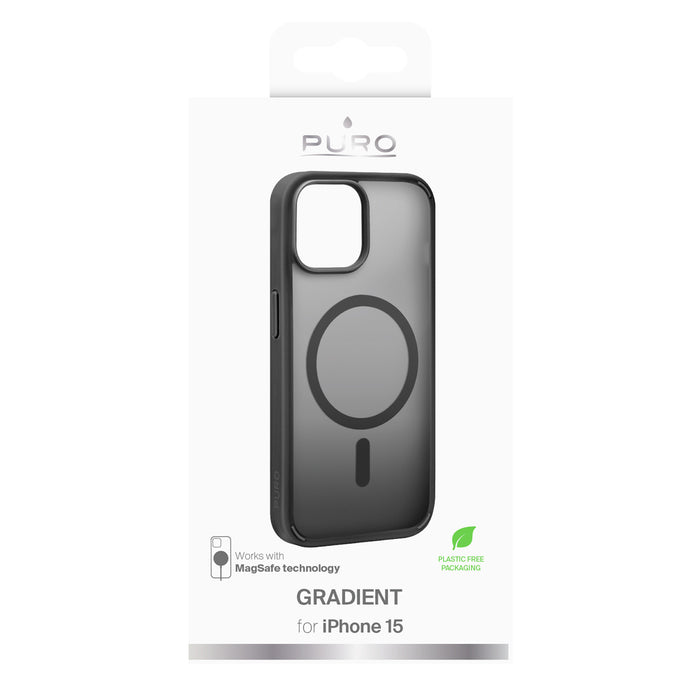 Puro Gradient Case with MagSafe for iPhone 15 - Black