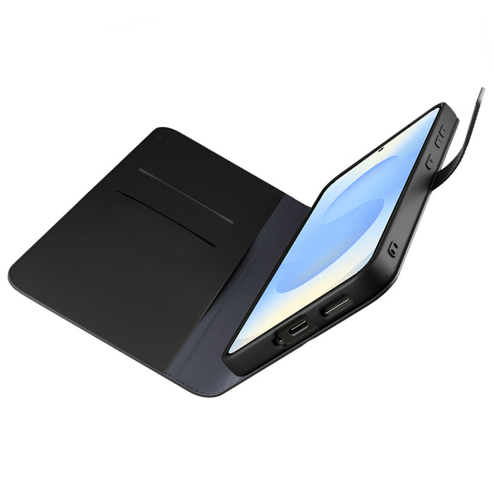 Puro Booklet Case with Flip and Wallet for Samsung Galaxy S25 - Black