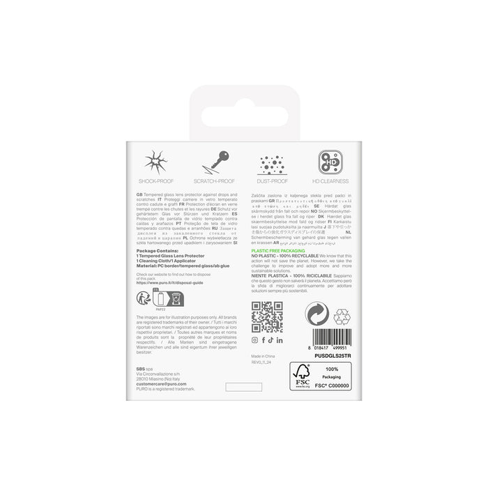 Puro Single Camera Lens Tempered Glass for Samsung Galaxy S25 Camera Lenses