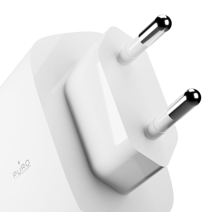 Puro Daily Prolite 45W USB-C USB-A Power Delivery charger with USB-C cable - white