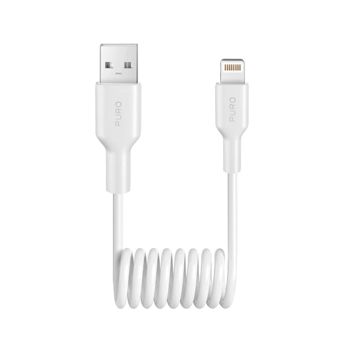 Puro 12W USB-A - Lightning Spiral Cable 1m - White