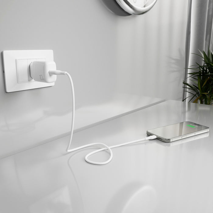 Puro PROLITE 10W USB-A wall charger + USB-A - USB-C cable 1.2m - white