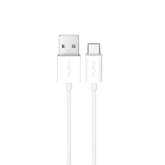 Puro 10W TPE USB-A - USB-C cable 2m - white