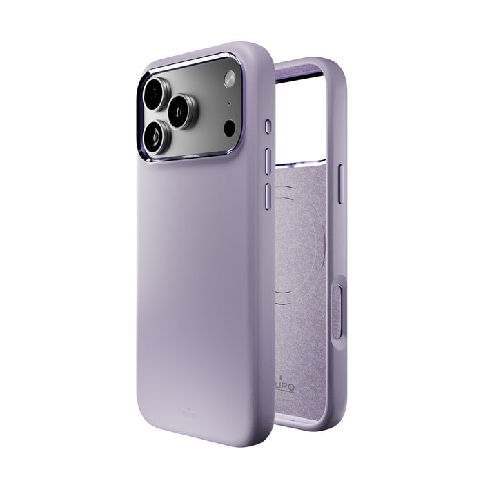 Puro Icon Mag Pro Liquid Silicone Case for iPhone 17 Pro Max, MagSafe Compatible, with Camera Protection and Aluminum Buttons - Pink