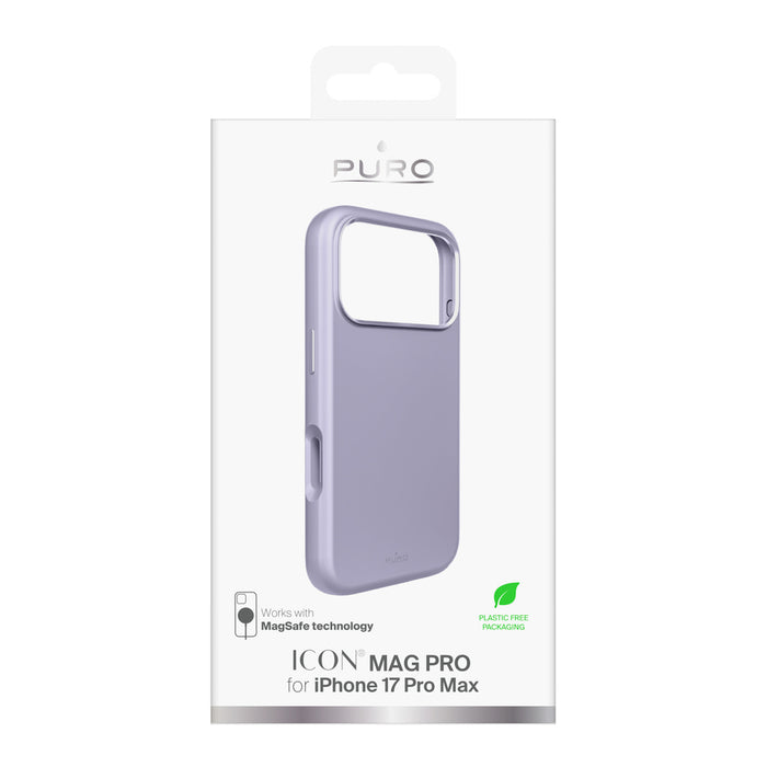 Puro Icon Mag Pro Liquid Silicone Case for iPhone 17 Pro Max, MagSafe Compatible, with Camera Protection and Aluminum Buttons - Pink
